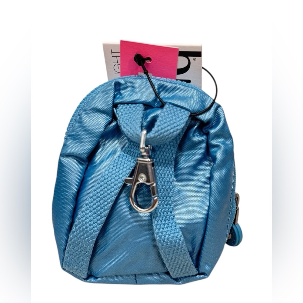 ✅SOLD✅Kipling Mini Seoul Zipper Pouch Keychain Polyamide Aqua Tides Metallic - Picture 4 of 4